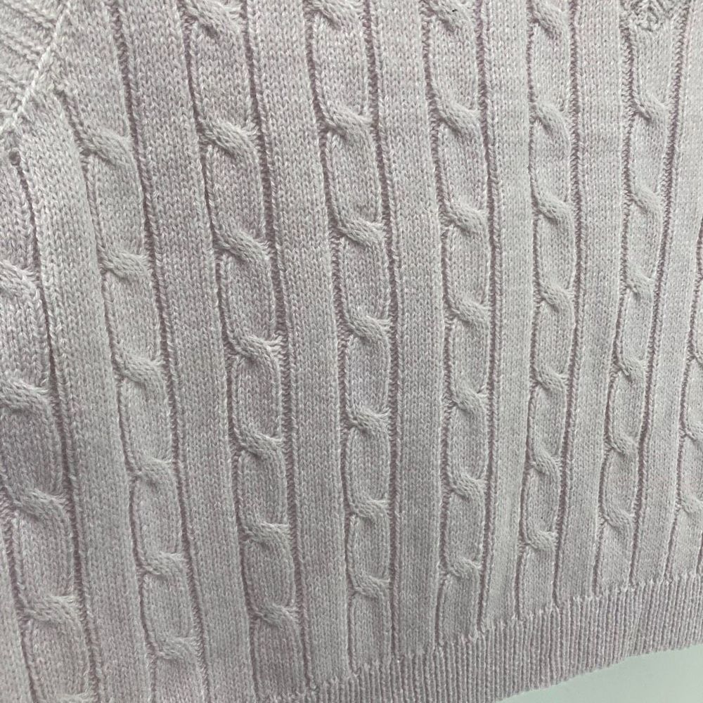 Jolie & Joy Women’s Purple Cable Knit Sleeveless Cropped V-Neck Sweater Vest 3X - Picture 4 of 11